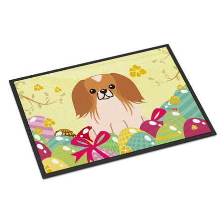 Carolines Treasures 24 x 36 in. Easter Eggs Pekingnese Red White Indoor or Outdoor Mat BB6103JMAT